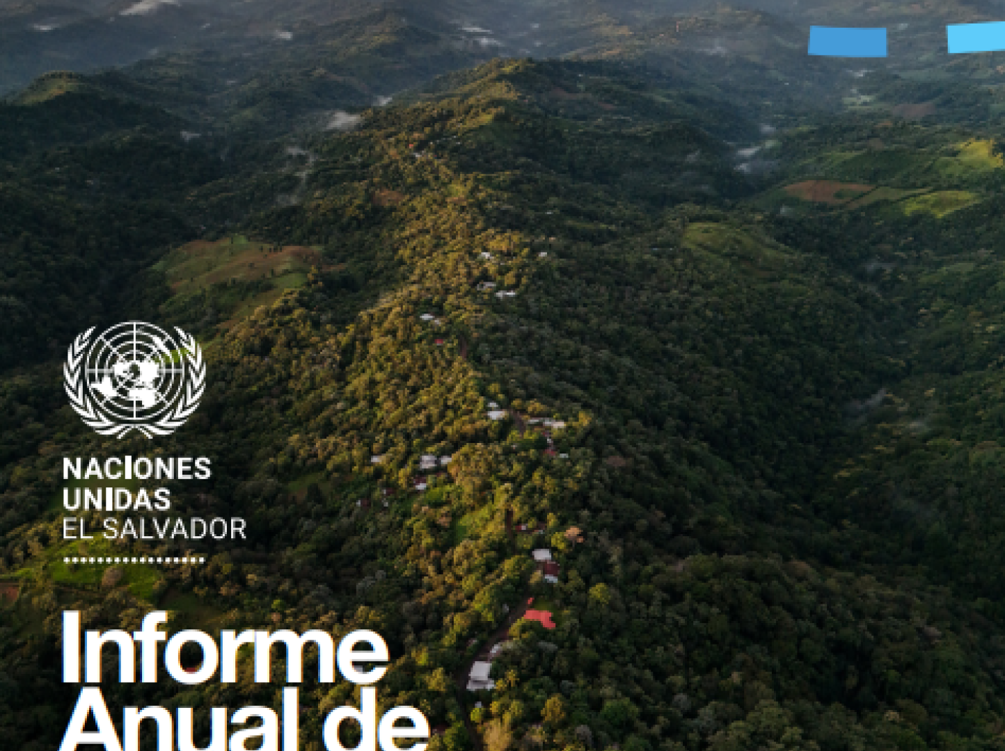 Fotografía panorámica de área natural protegida en El Salvador y un texto en el que se lee: Informe anual de resultados 2024
