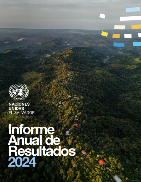 Fotografía panorámica de área natural protegida en El Salvador y un texto en el que se lee: Informe anual de resultados 2024